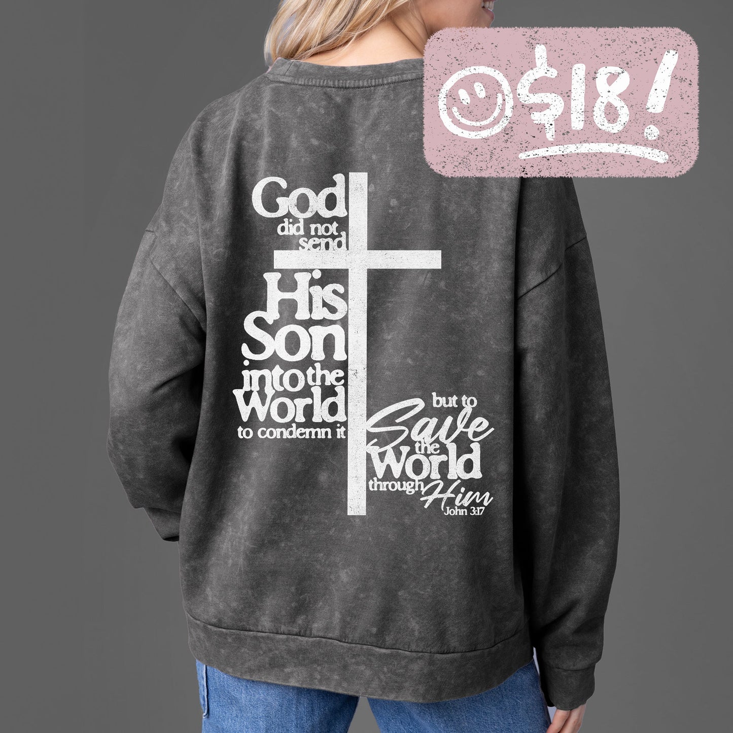 GLO - John 3:17 Crewneck Sweatshirt - Jerusalem Mud - Vintage Wash - 18