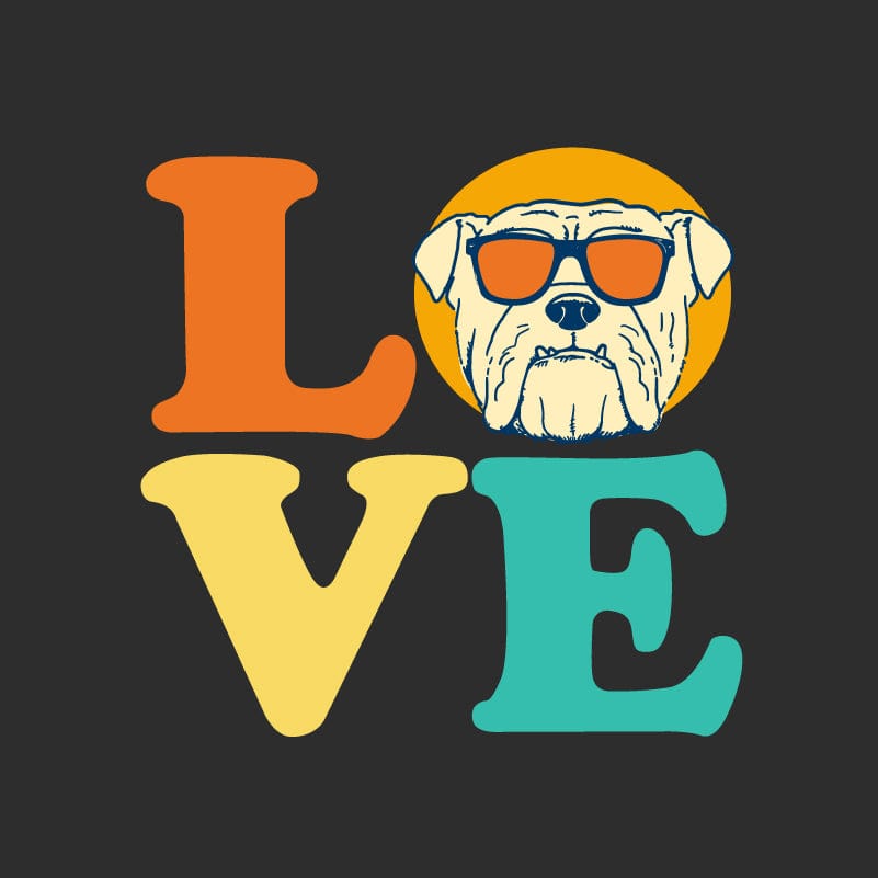 Dog Love (Bulldog) - Classic Long-Sleeve T-Shirt
