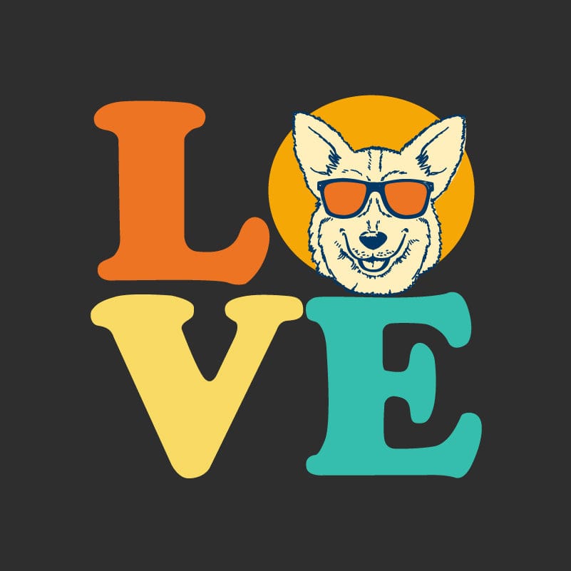 Dog Love (Corgi) - Classic Long-Sleeve T-Shirt