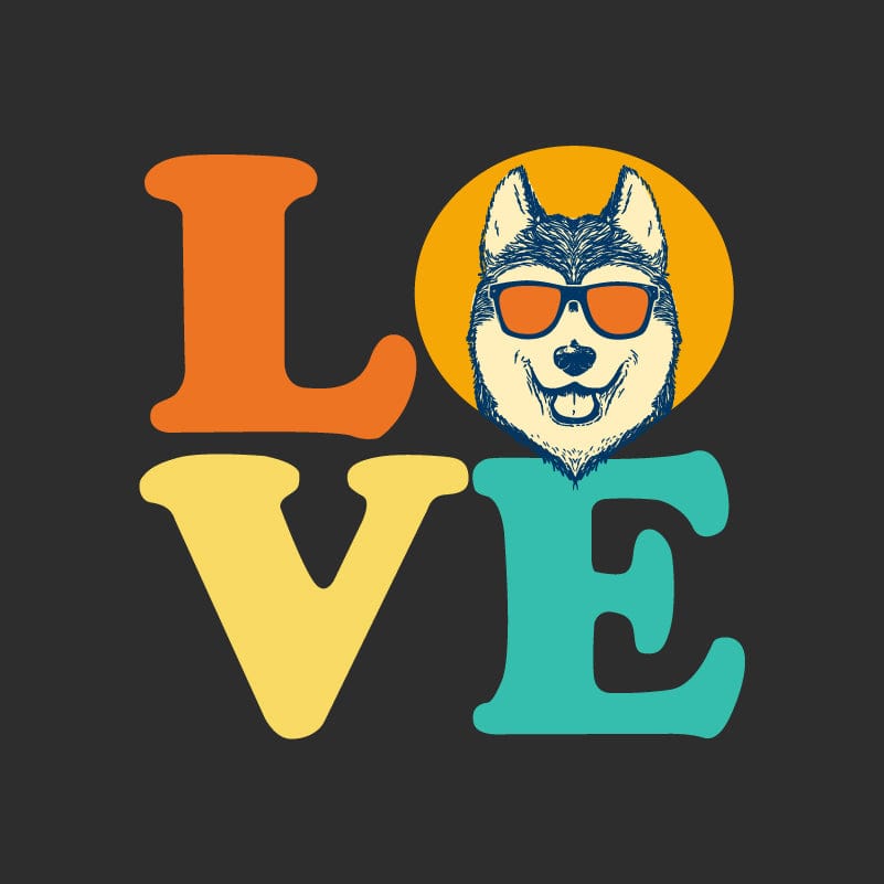 Dog Love (Husky) - Classic Long-Sleeve T-Shirt