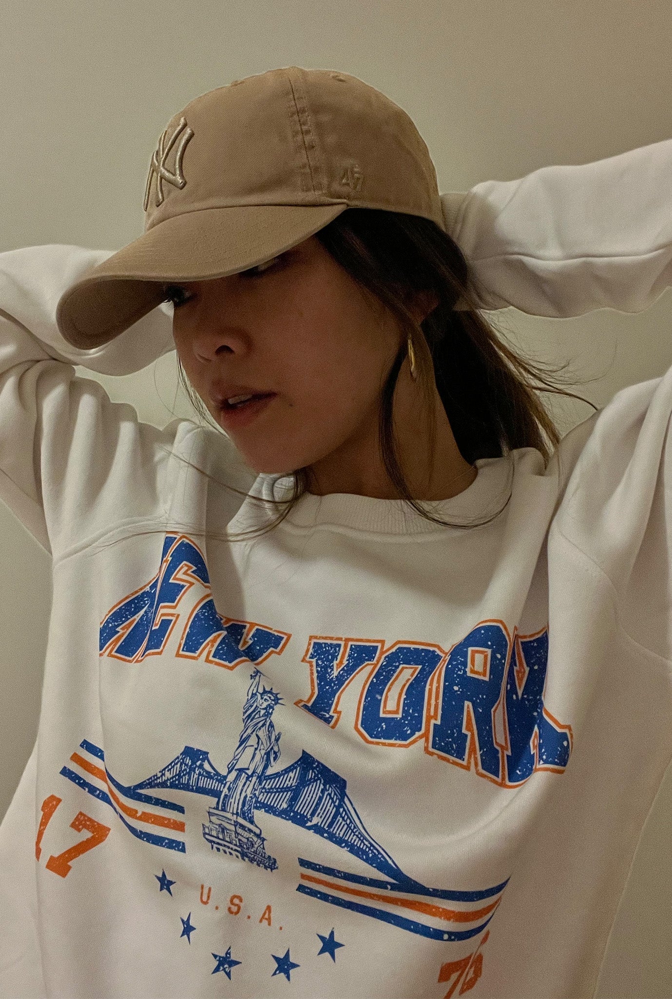 New York Vintage Crewneck - White