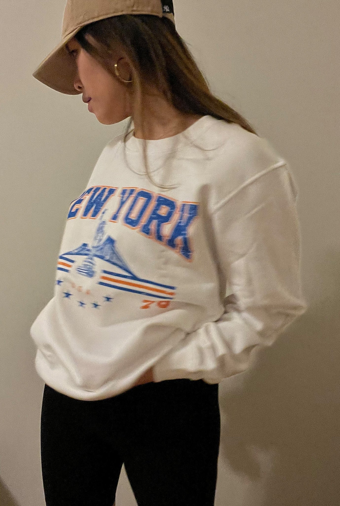 New York Vintage Crewneck - White
