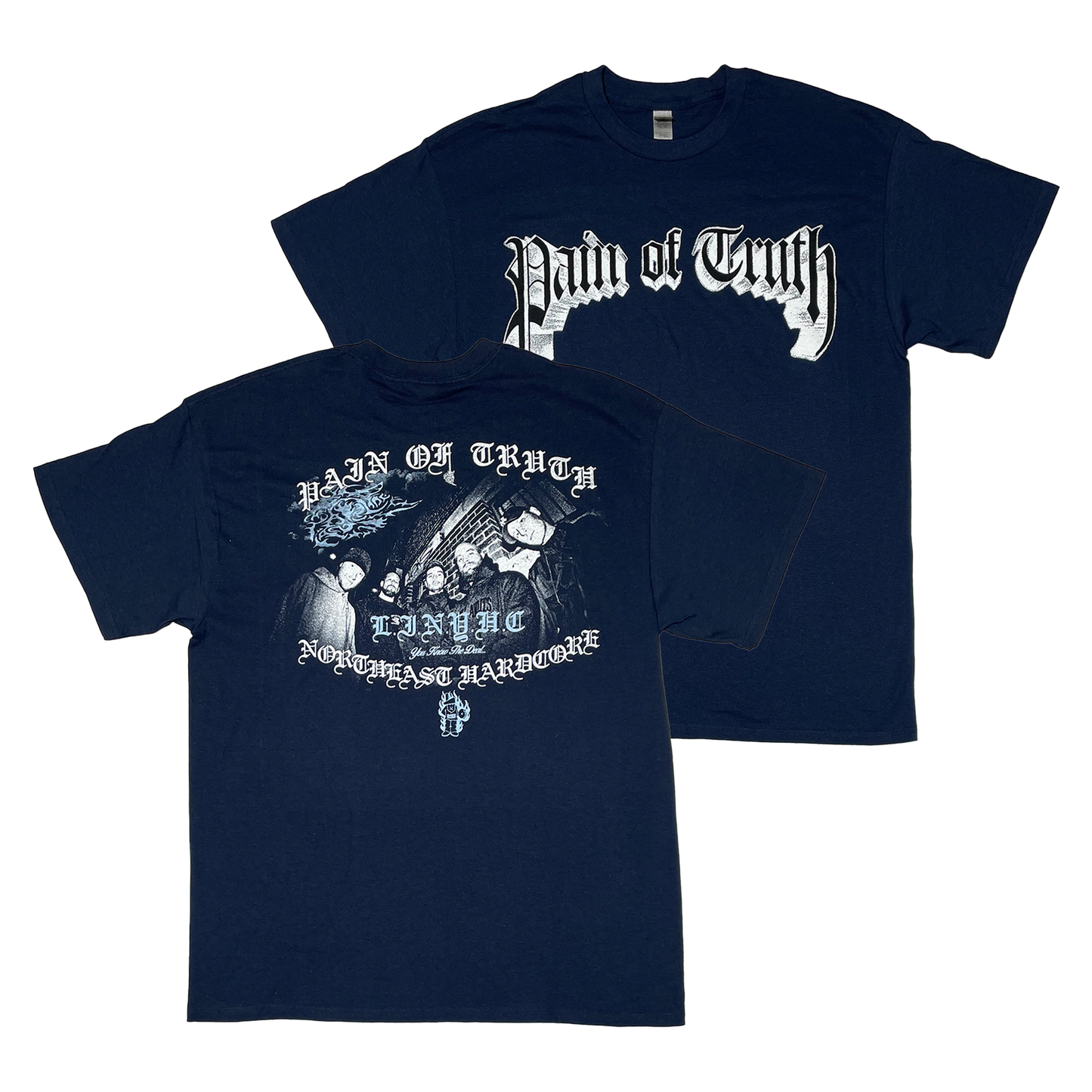Pain of Truth - Navy Blue Logo T-Shirt