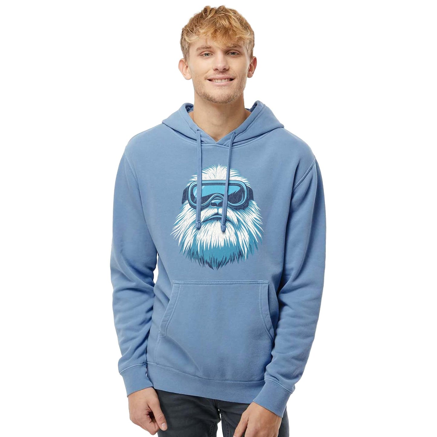 Yeti Skier Vintage Wash Pullover Hoodie