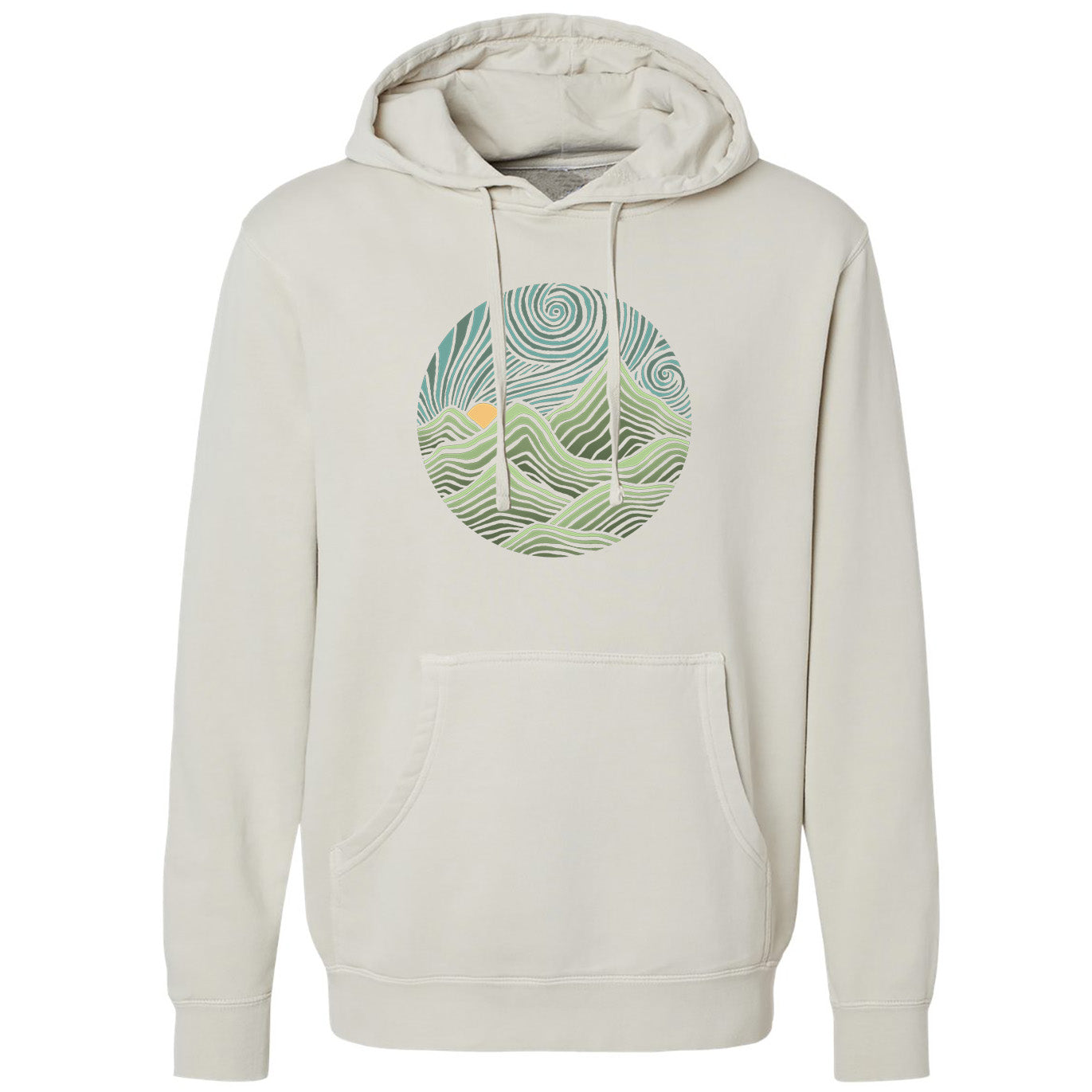 Unisex Swirly Mountains | Design by Dylan Fant Vintage Wash Pullover Hoodie