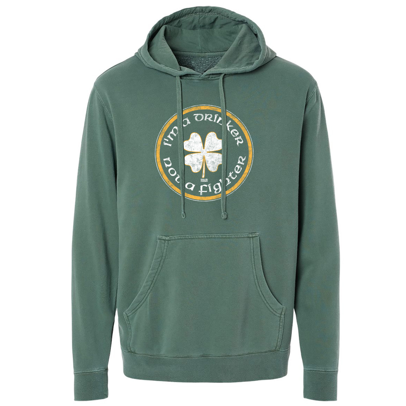 Unisex I'm a Drinker Not a Fighter Vintage Wash Pullover Hoodie