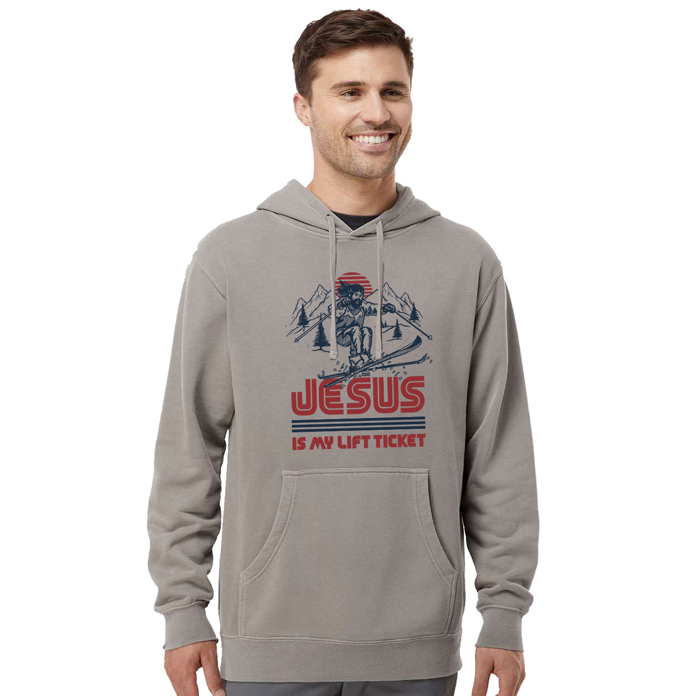 Jesus Is My Lift Ticket Vintage Wash Pullover Hoodie