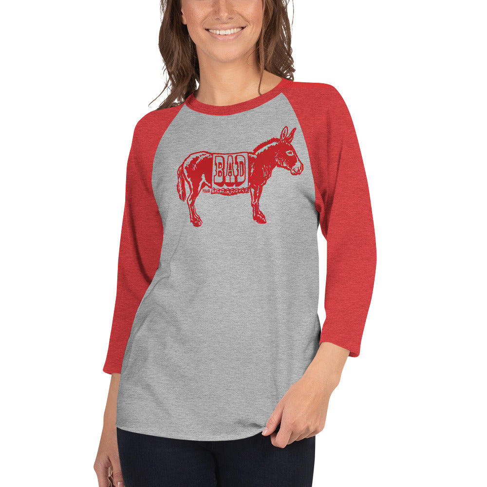 Unisex Bad Ass 3/4 Sleeve Baseball Tee