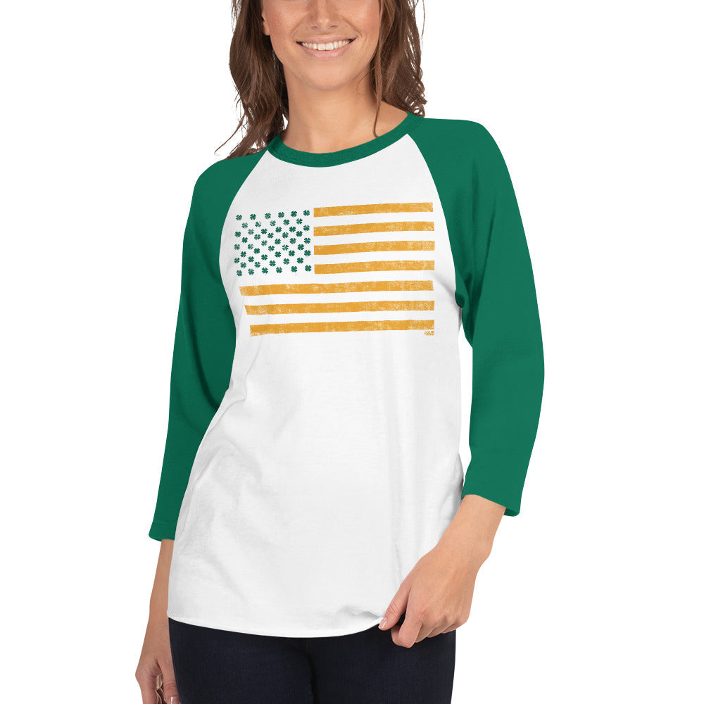 Unisex Irish American 3/4 Sleeve Baseball Tee