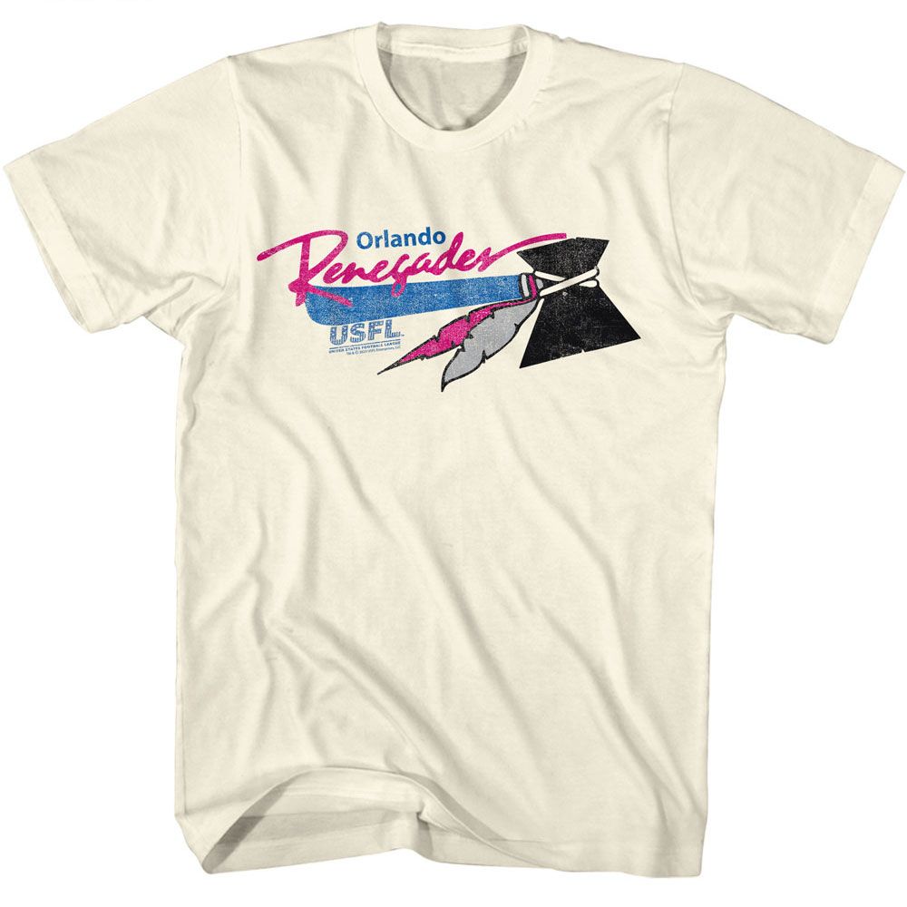 USFL - Renegades - American Classics - Solid Off-White Adult Short Sleeve T-Shirt