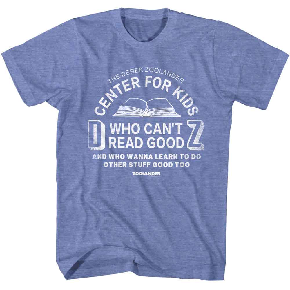 Zoolander - Center For Kids - American Classics - Light Blue Heather Adult Short Sleeve T-Shirt