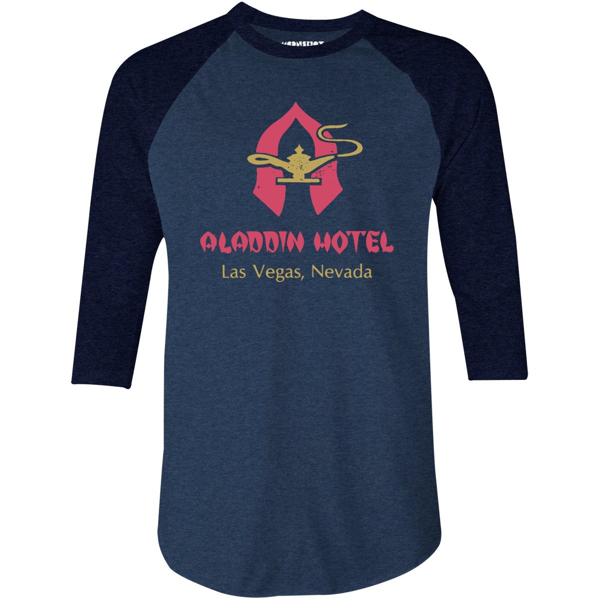 Aladdin Hotel v2 - Vintage Las Vegas - 3/4 Sleeve Raglan T-Shirt