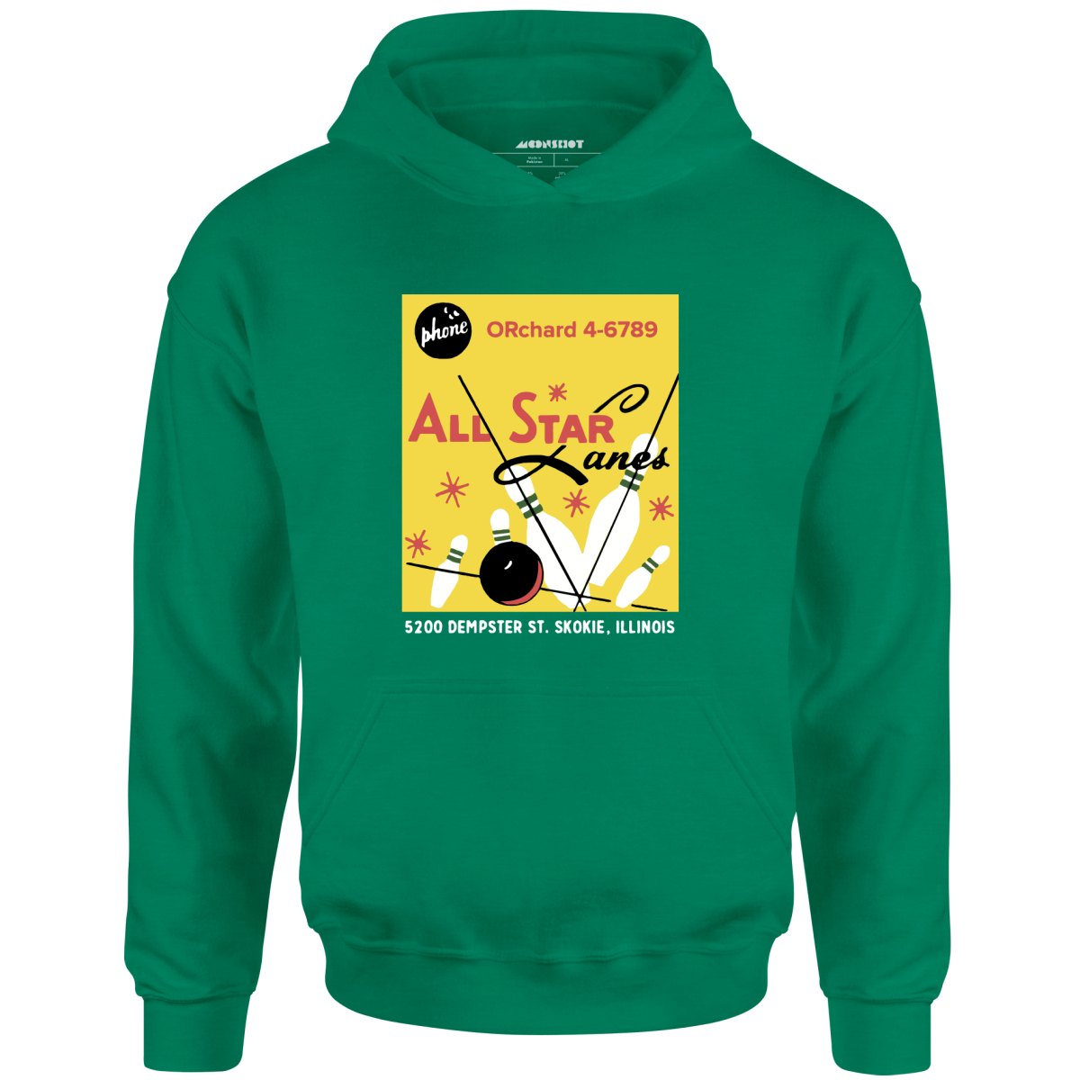 All Star Lanes v2 - St. Skokie, IL - Vintage Bowling Alley - Unisex Hoodie