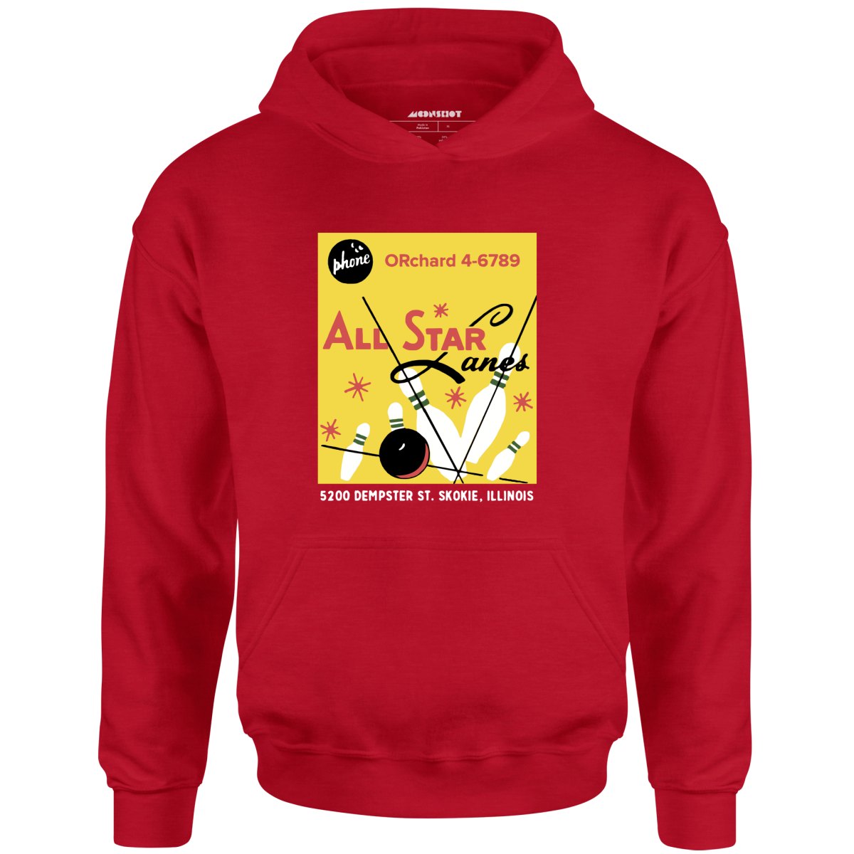 All Star Lanes v2 - St. Skokie, IL - Vintage Bowling Alley - Unisex Hoodie