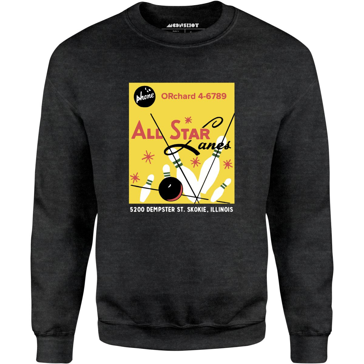 All Star Lanes v2 - St. Skokie, IL - Vintage Bowling Alley - Unisex Sweatshirt