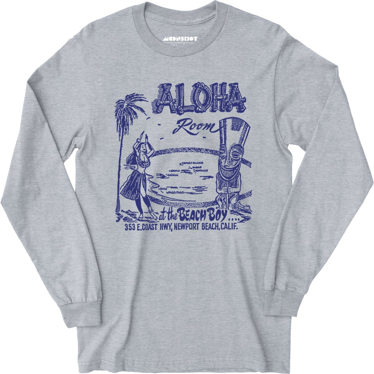 Aloha Room - Newport Beach, CA - Vintage Tiki Bar - Long Sleeve T-Shirt