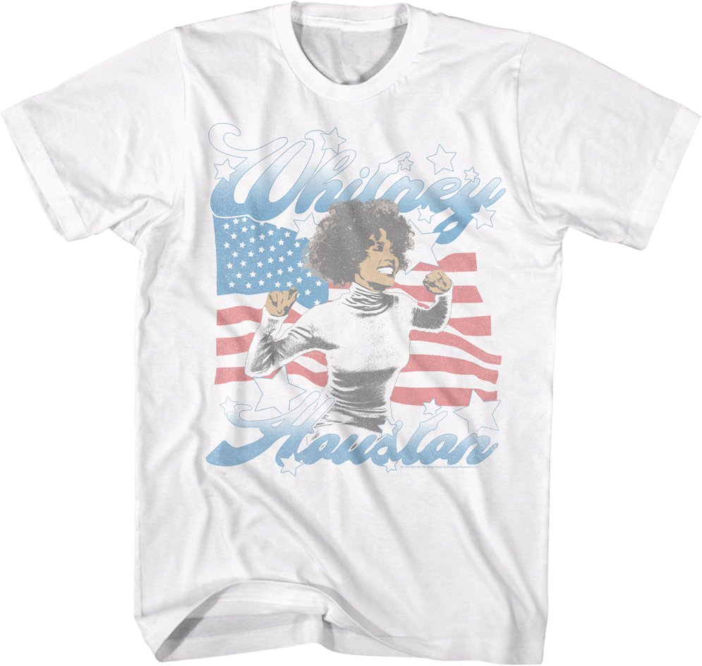 American Flag Whitney Houston T-Shirt