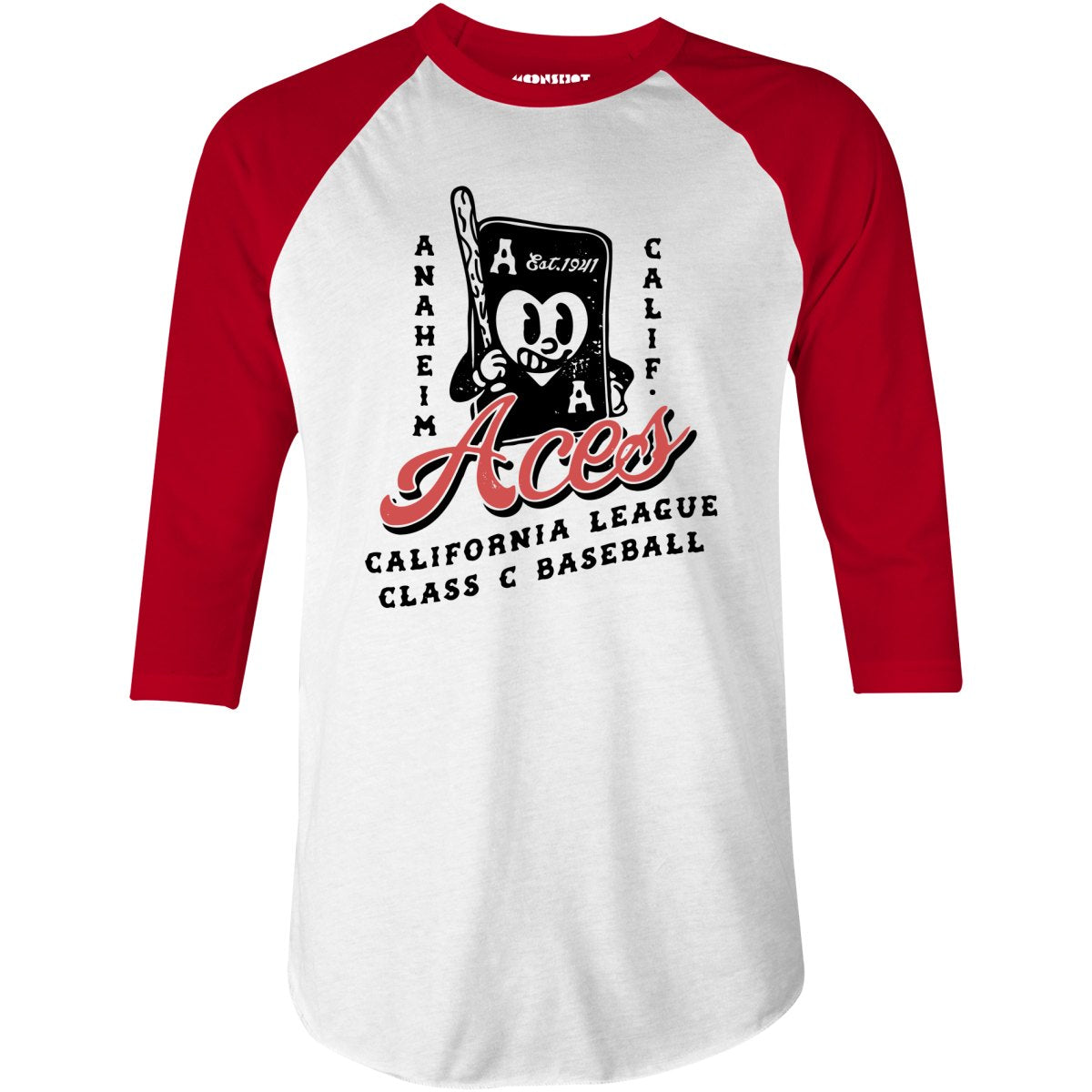 Anaheim Aces - California - Vintage Defunct Baseball Teams - 3/4 Sleeve Raglan T-Shirt
