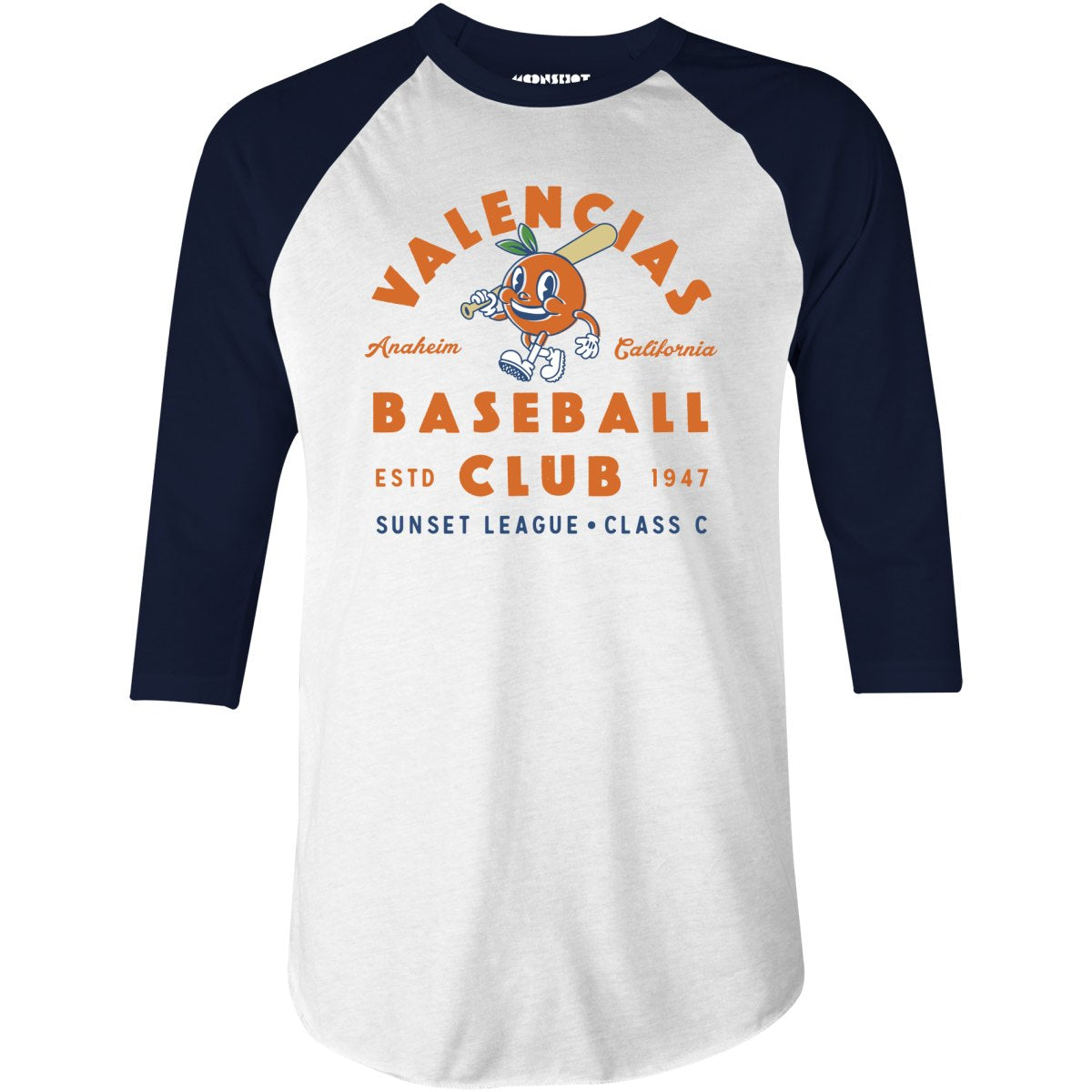 Anaheim Valencias - California - Vintage Defunct Baseball Teams - 3/4 Sleeve Raglan T-Shirt