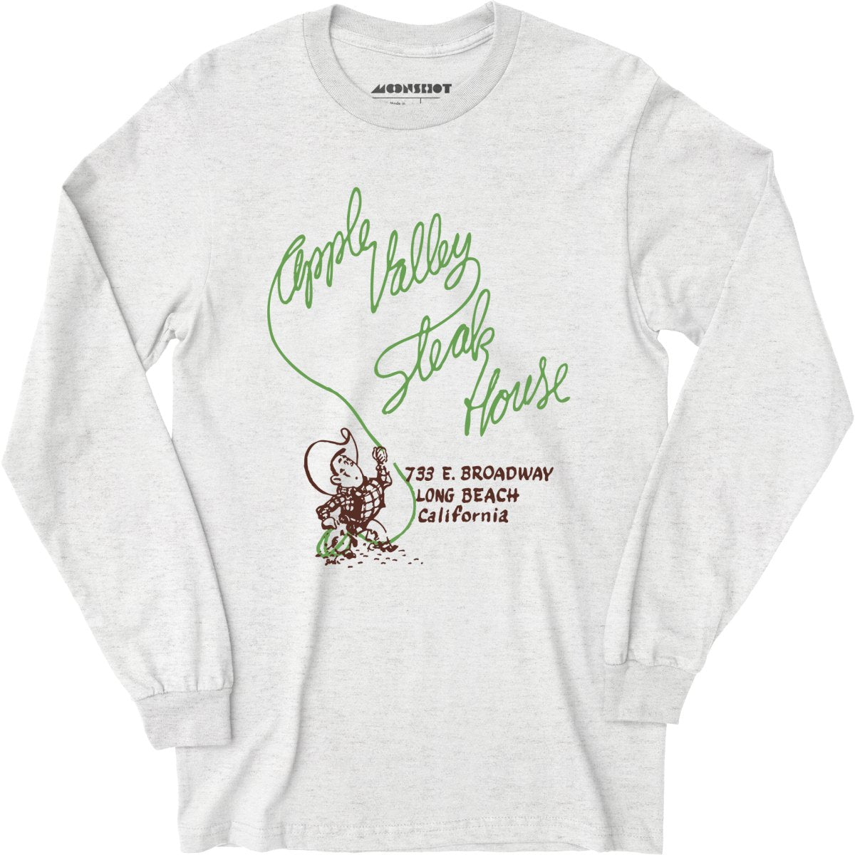 Apple Valley Steak House - Long Beach, CA - Vintage Restaurant - Long Sleeve T-Shirt