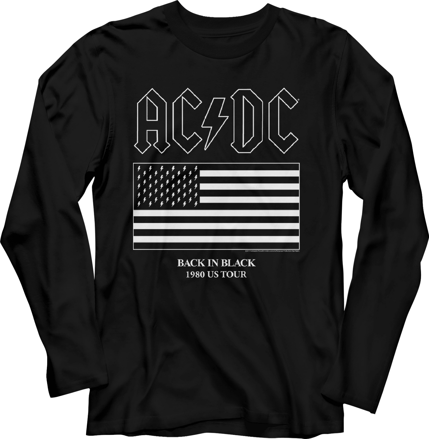 Back In Black 1980 US Tour ACDC Long Sleeve Shirt