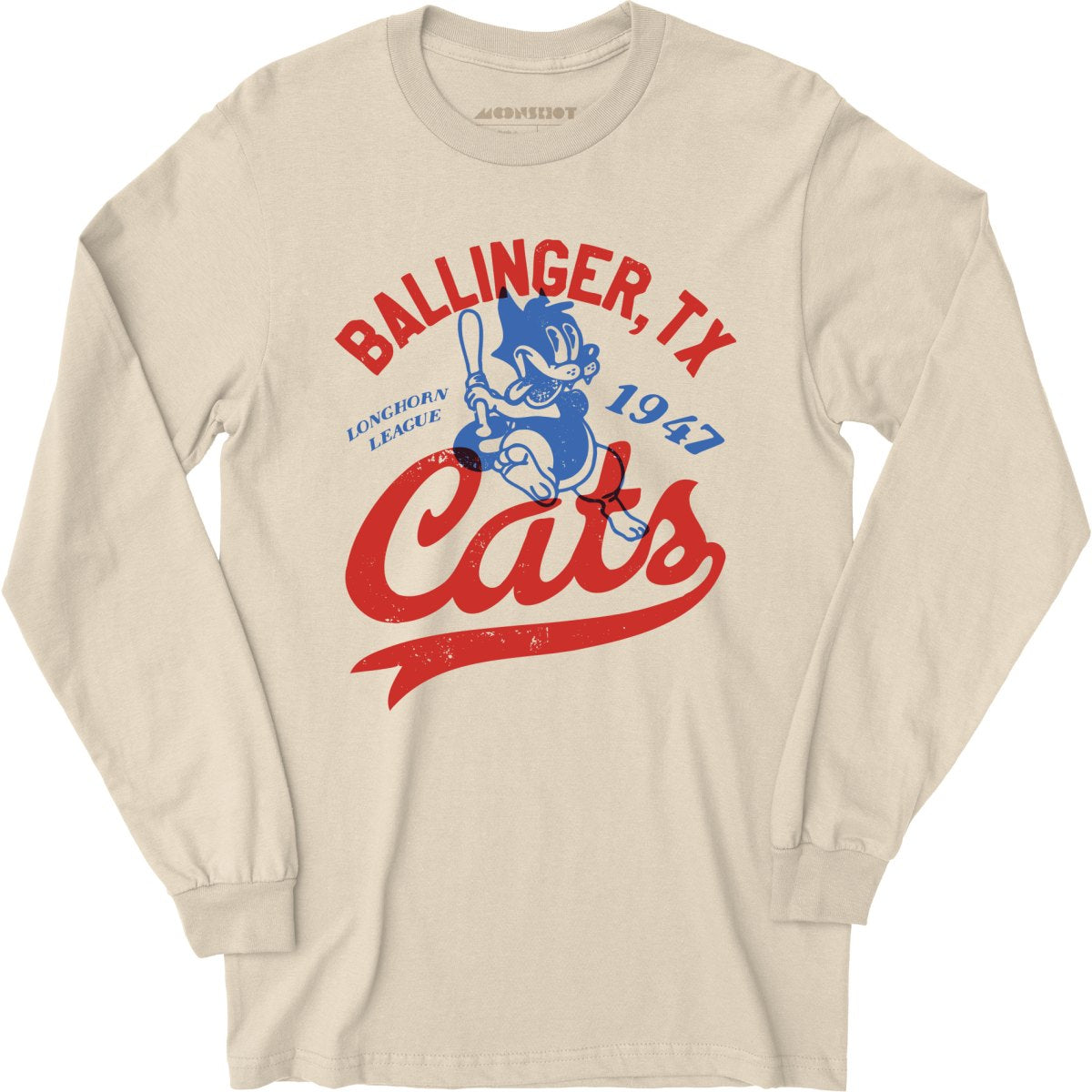 Ballinger Cats - Texas - Vintage Defunct Baseball Teams - Long Sleeve T-Shirt