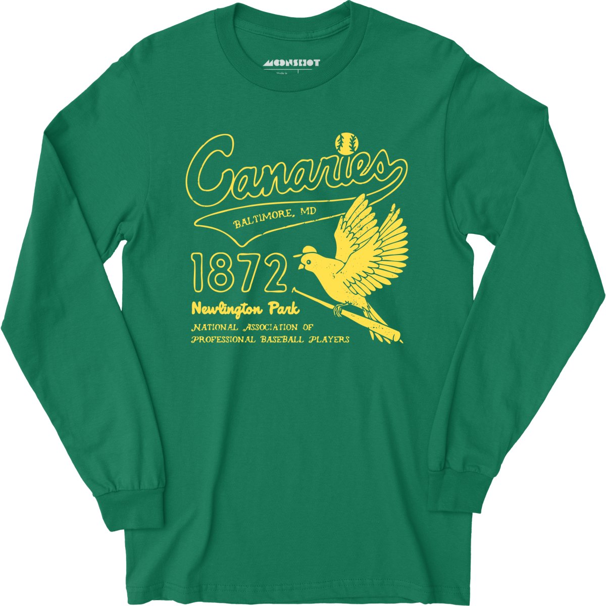 Baltimore Canaries - Maryland - Vintage Defunct Baseball Teams - Long Sleeve T-Shirt