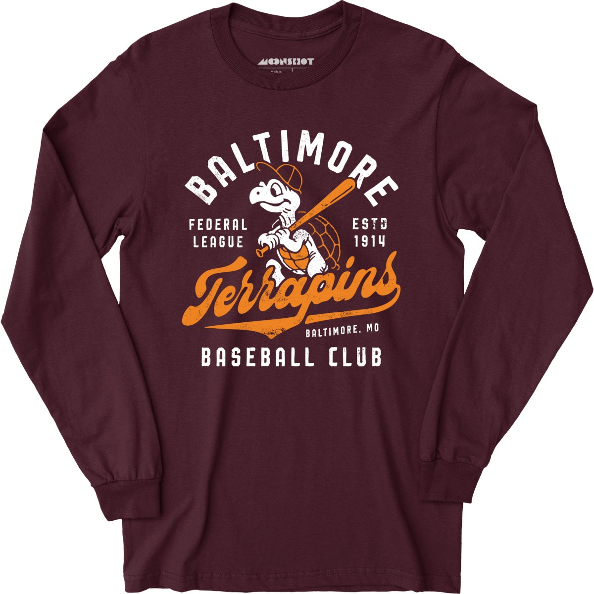 Baltimore Terrapins - Maryland - Vintage Defunct Baseball Teams - Long Sleeve T-Shirt