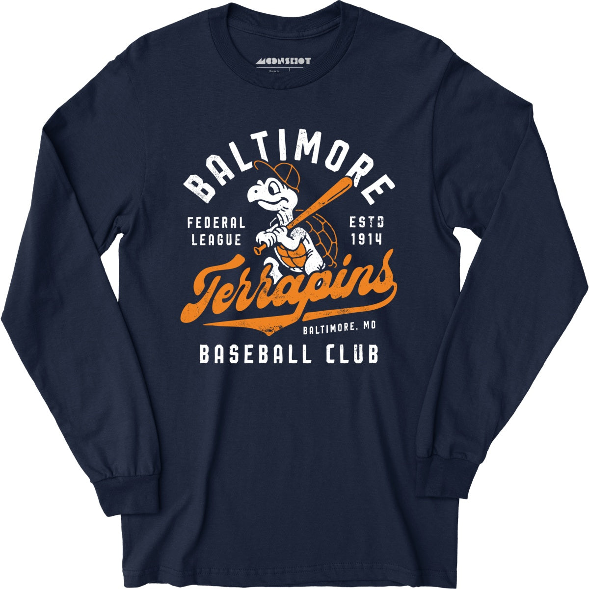 Baltimore Terrapins - Maryland - Vintage Defunct Baseball Teams - Long Sleeve T-Shirt