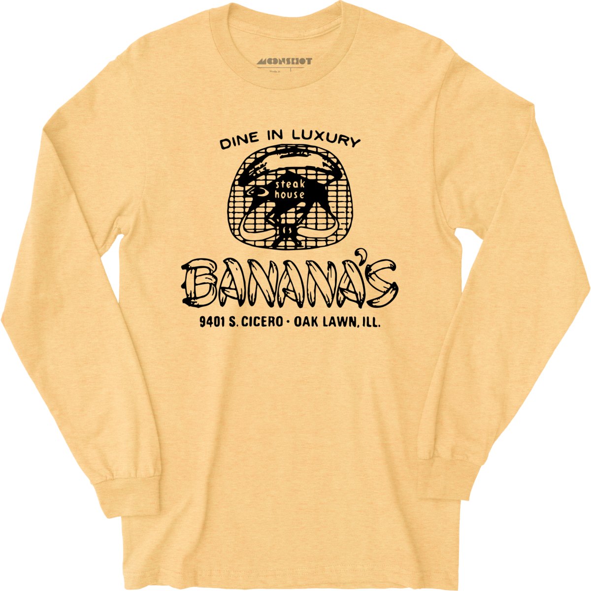 Banana's Steak House v2 - Oak Lawn, IL - Vintage Restaurant - Long Sleeve T-Shirt