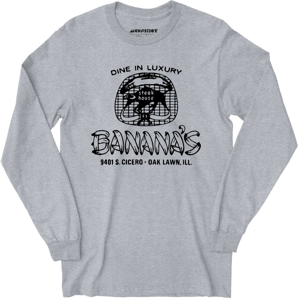 Banana's Steak House v2 - Oak Lawn, IL - Vintage Restaurant - Long Sleeve T-Shirt