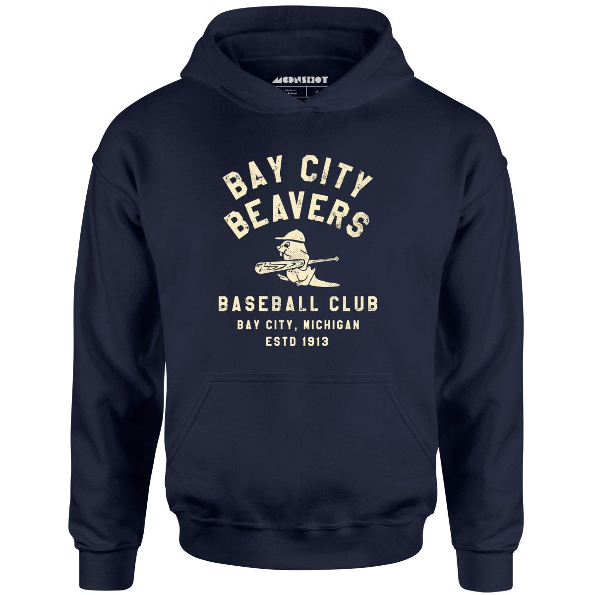 Bay City Beavers - Michigan - Vintage Defunct Baseball Teams - Unisex Hoodie