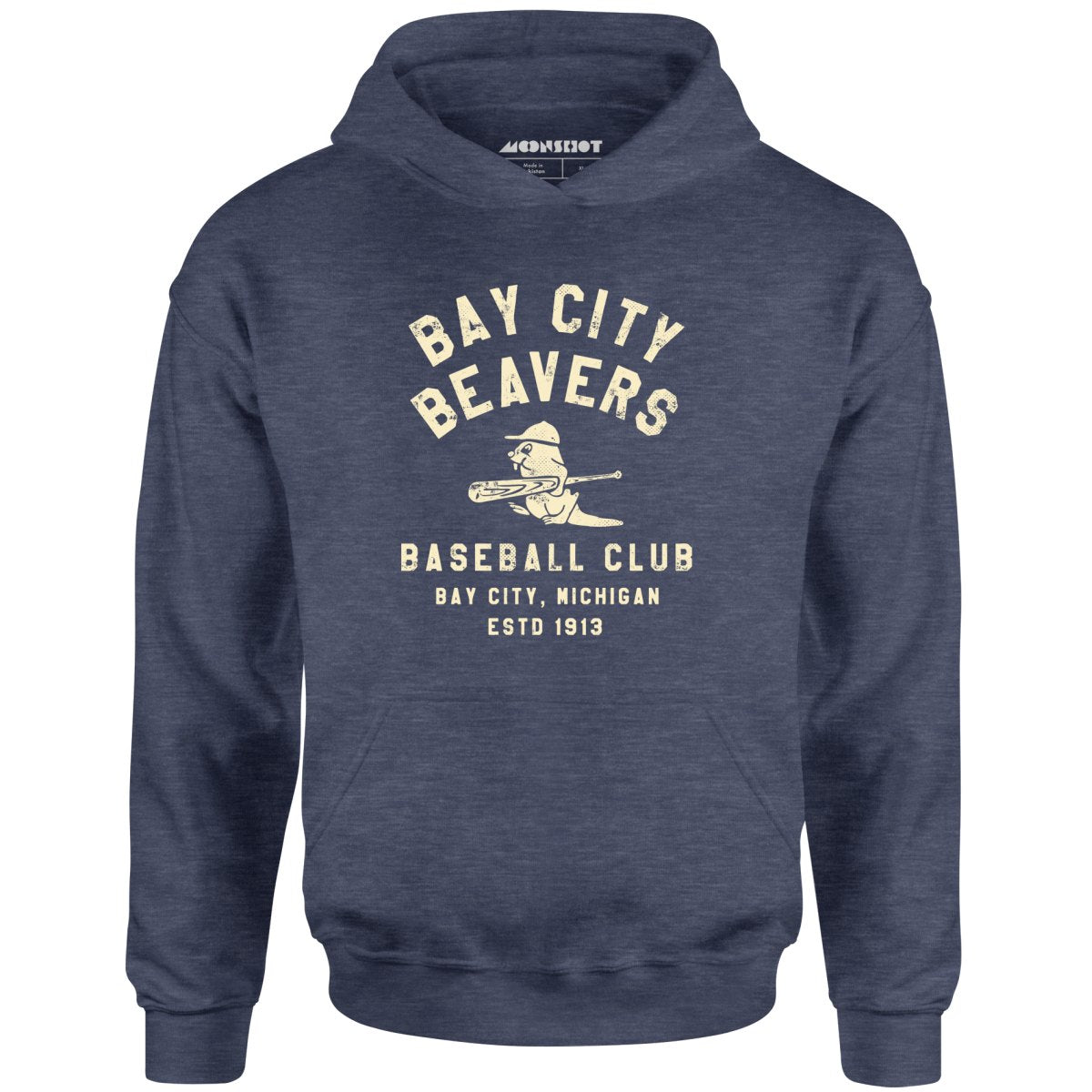 Bay City Beavers - Michigan - Vintage Defunct Baseball Teams - Unisex Hoodie