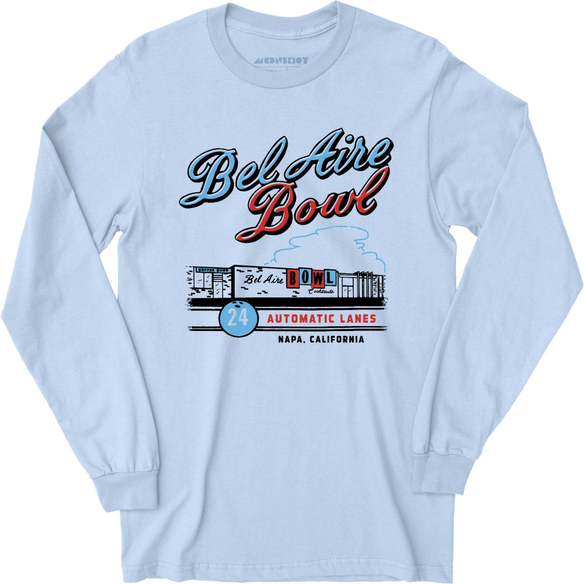 Bel Aire Bowl - Napa, CA - Vintage Bowling Alley - Long Sleeve T-Shirt