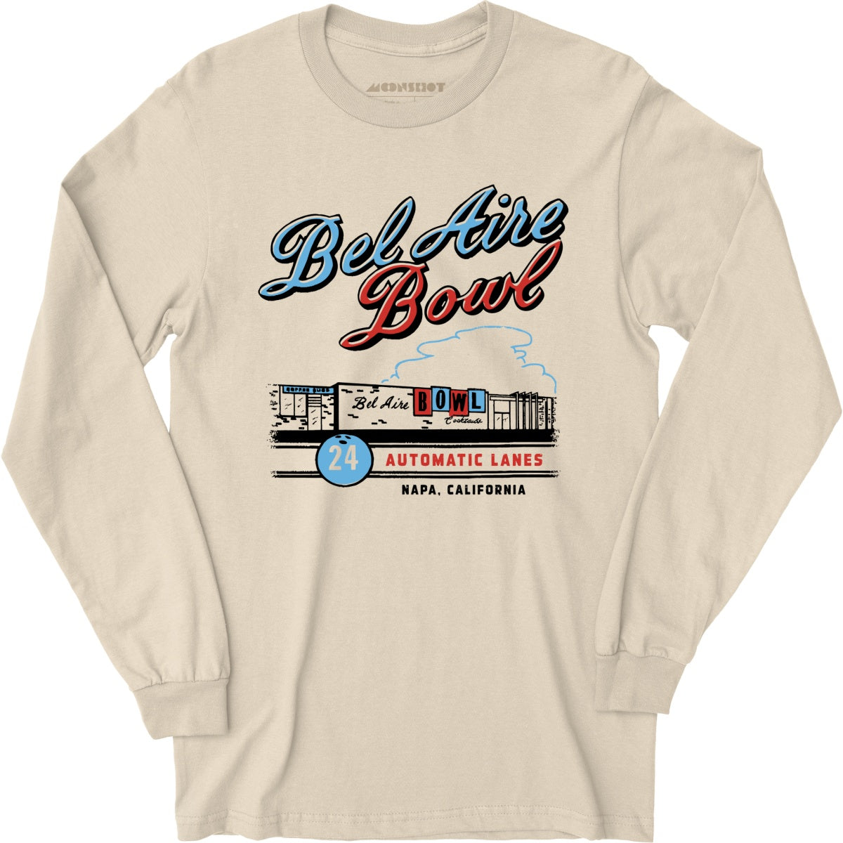 Bel Aire Bowl - Napa, CA - Vintage Bowling Alley - Long Sleeve T-Shirt