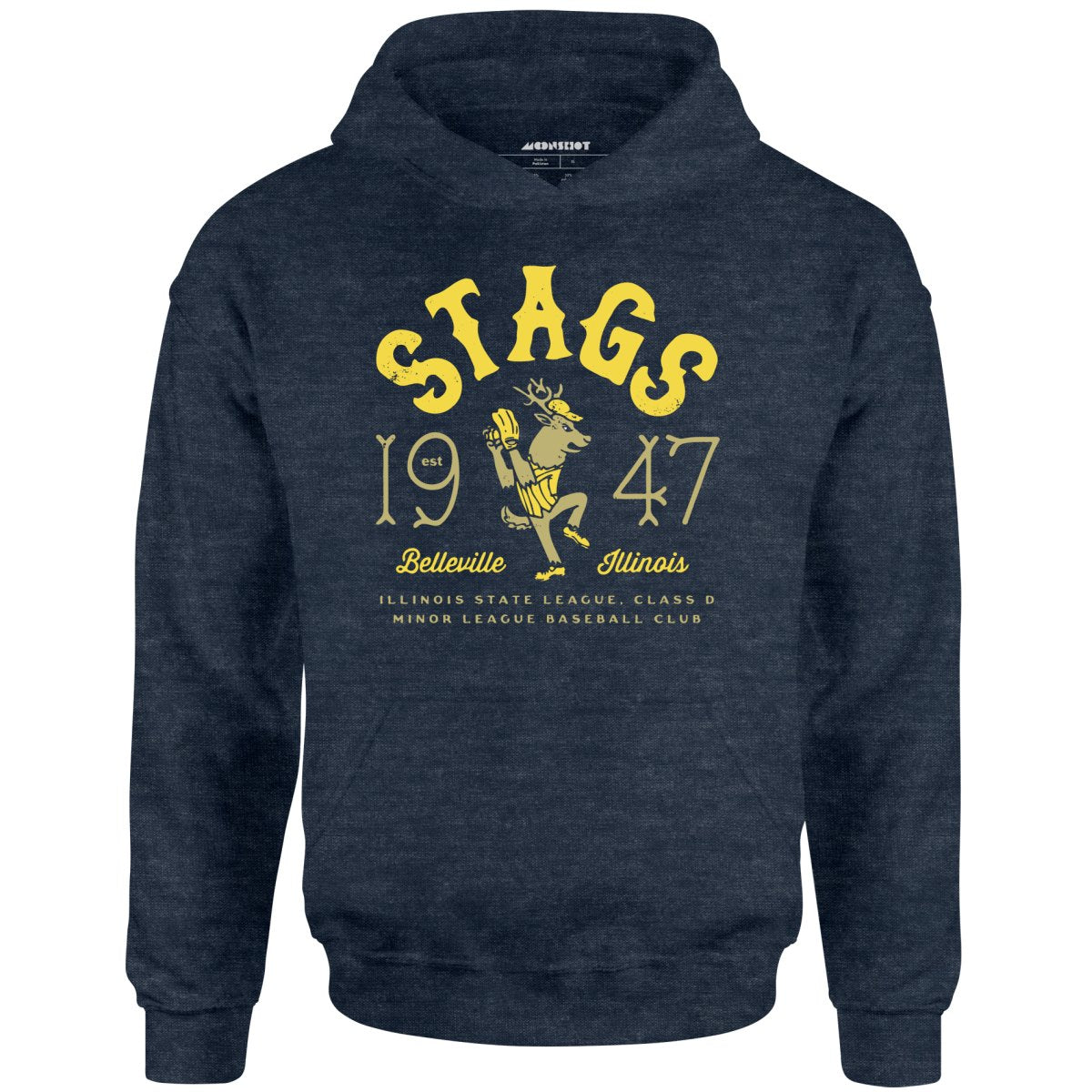 Belleville Stags - Illinois - Vintage Defunct Baseball Teams - Unisex Hoodie