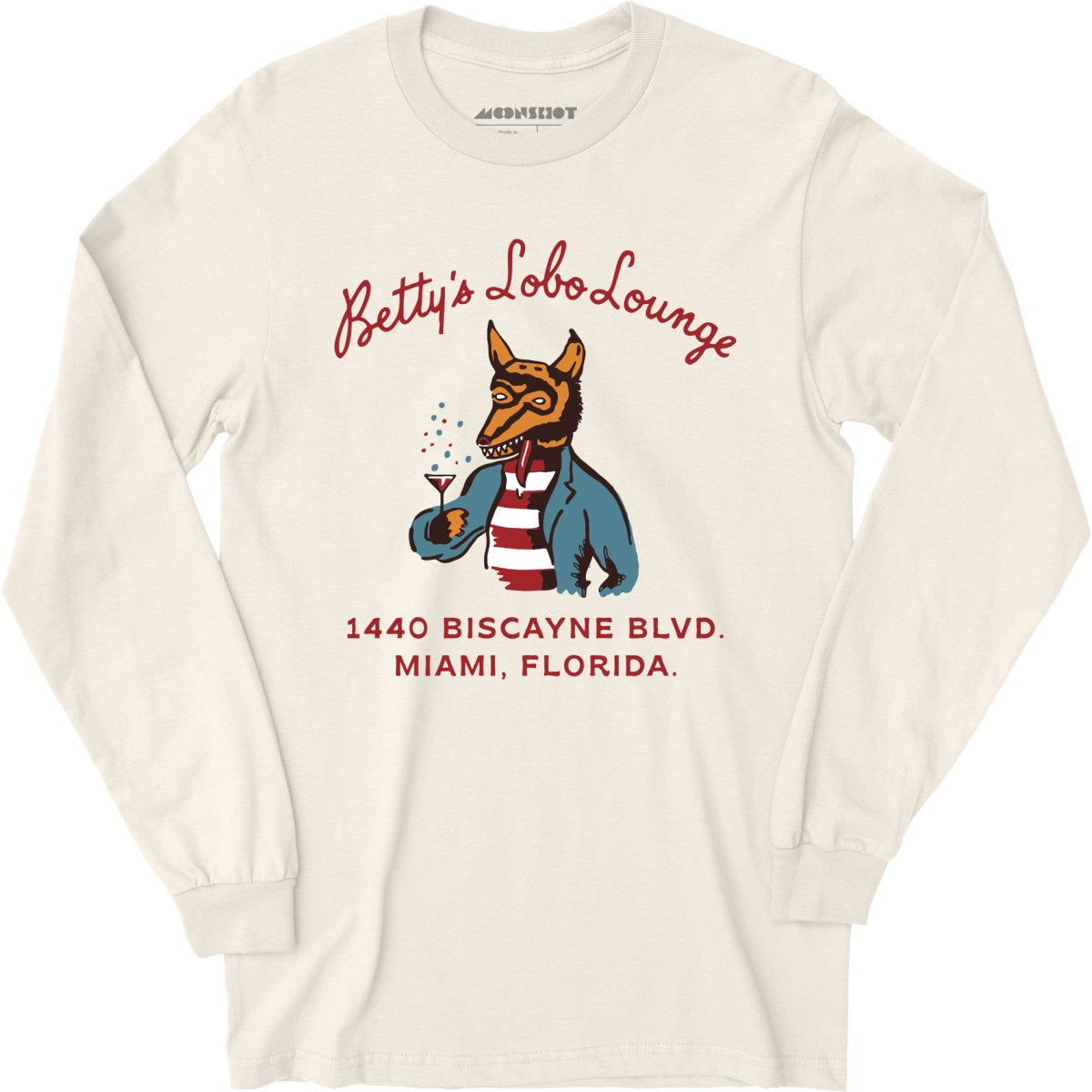 Betty's Lobo Lounge - Miami, FL - Vintage Restaurant - Long Sleeve T-Shirt