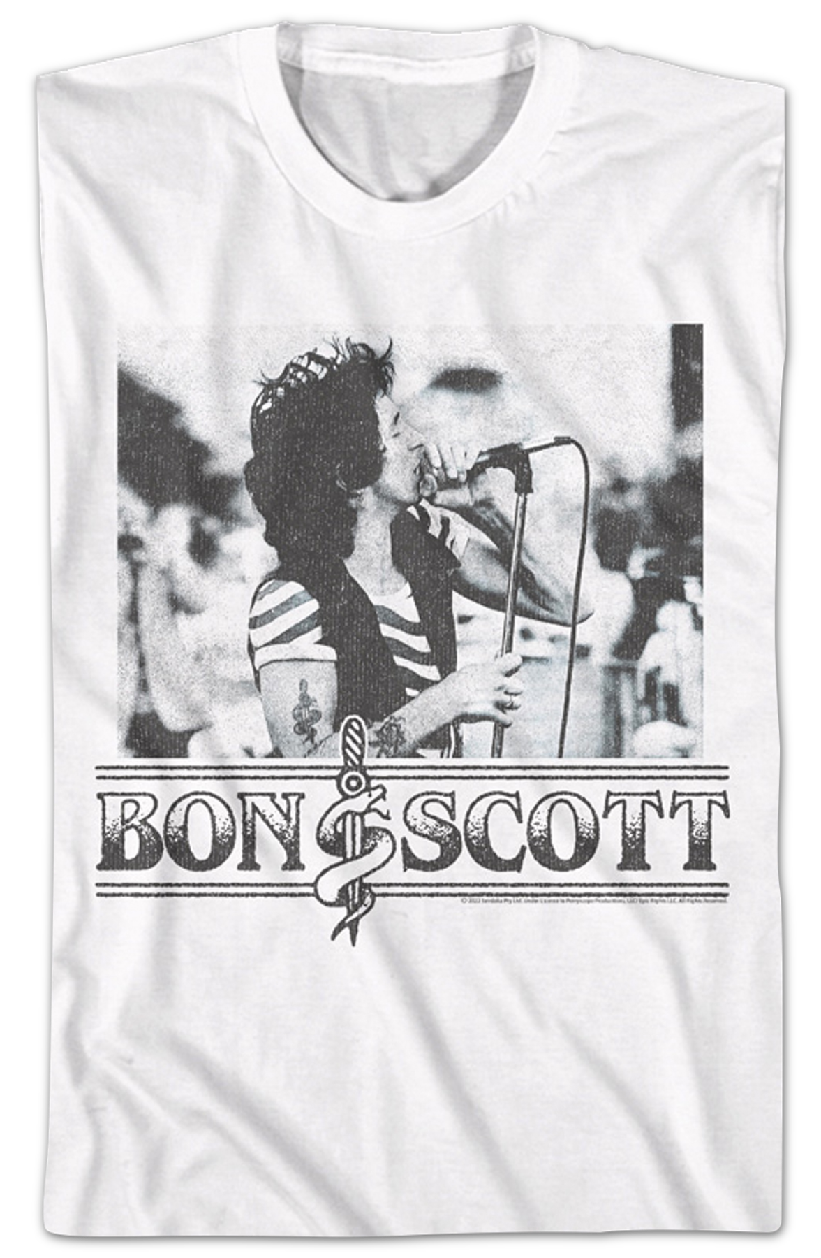Black And White Photo Bon Scott T-Shirt