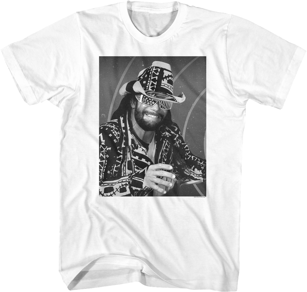 Black And White Photo Macho Man Randy Savage T-Shirt