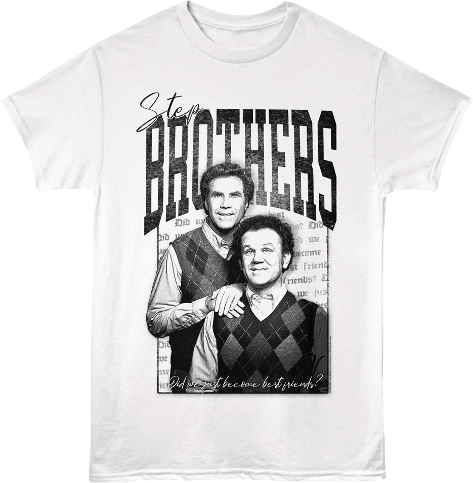 Black & White Best Friends Photo Step Brothers T-Shirt