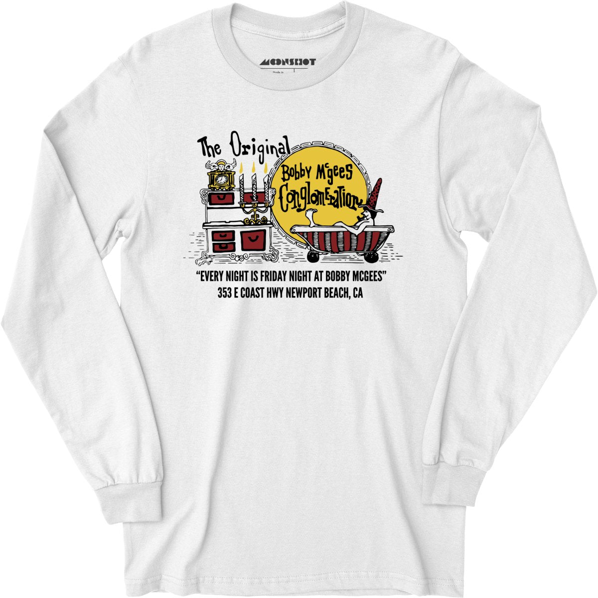 Bobby McGee's - Newport Beach, CA - Vintage Restaurant - Long Sleeve T-Shirt