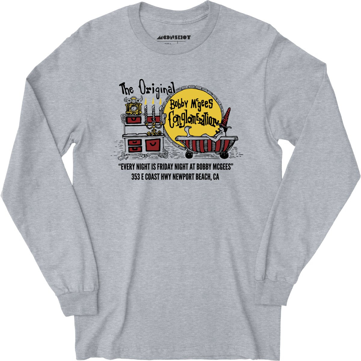 Bobby McGee's - Newport Beach, CA - Vintage Restaurant - Long Sleeve T-Shirt
