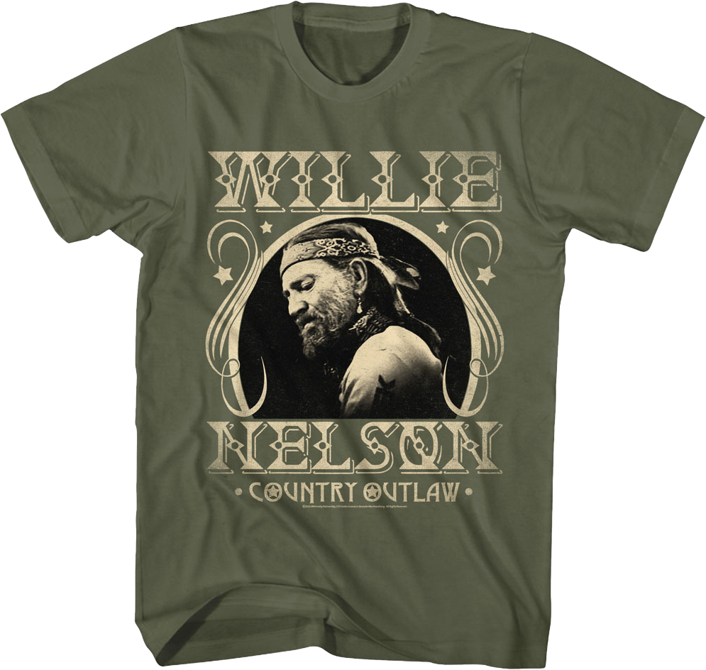 Country Outlaw Vintage Photo Willie Nelson T-Shirt