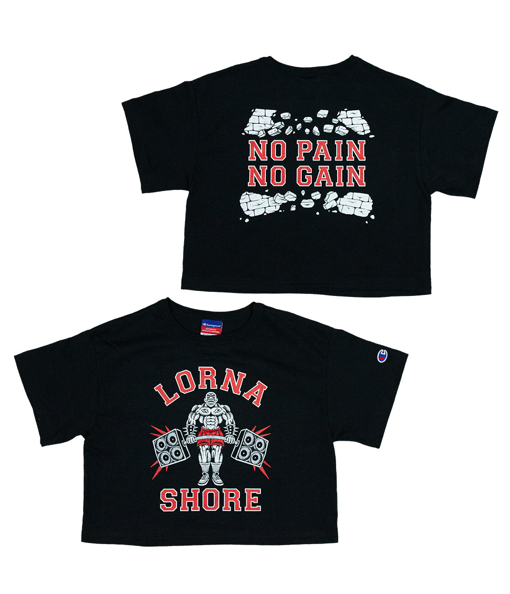 Lorna Shore No Pain No Gain Champion Womens Crop Shirt (b)