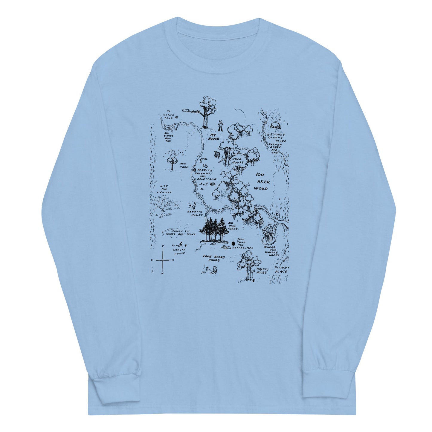 100 Acre Map Unisex Long Sleeve Tee