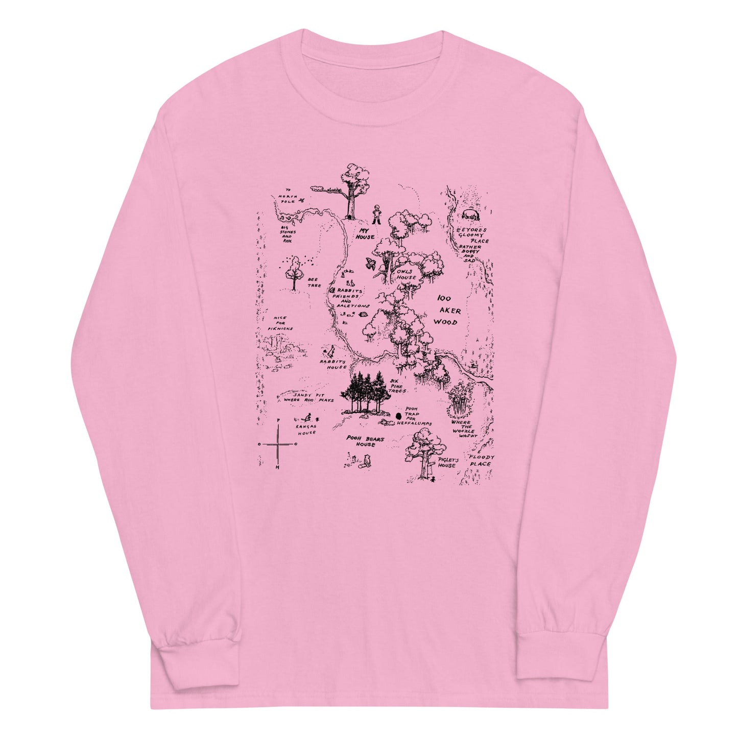 100 Acre Map Unisex Long Sleeve Tee