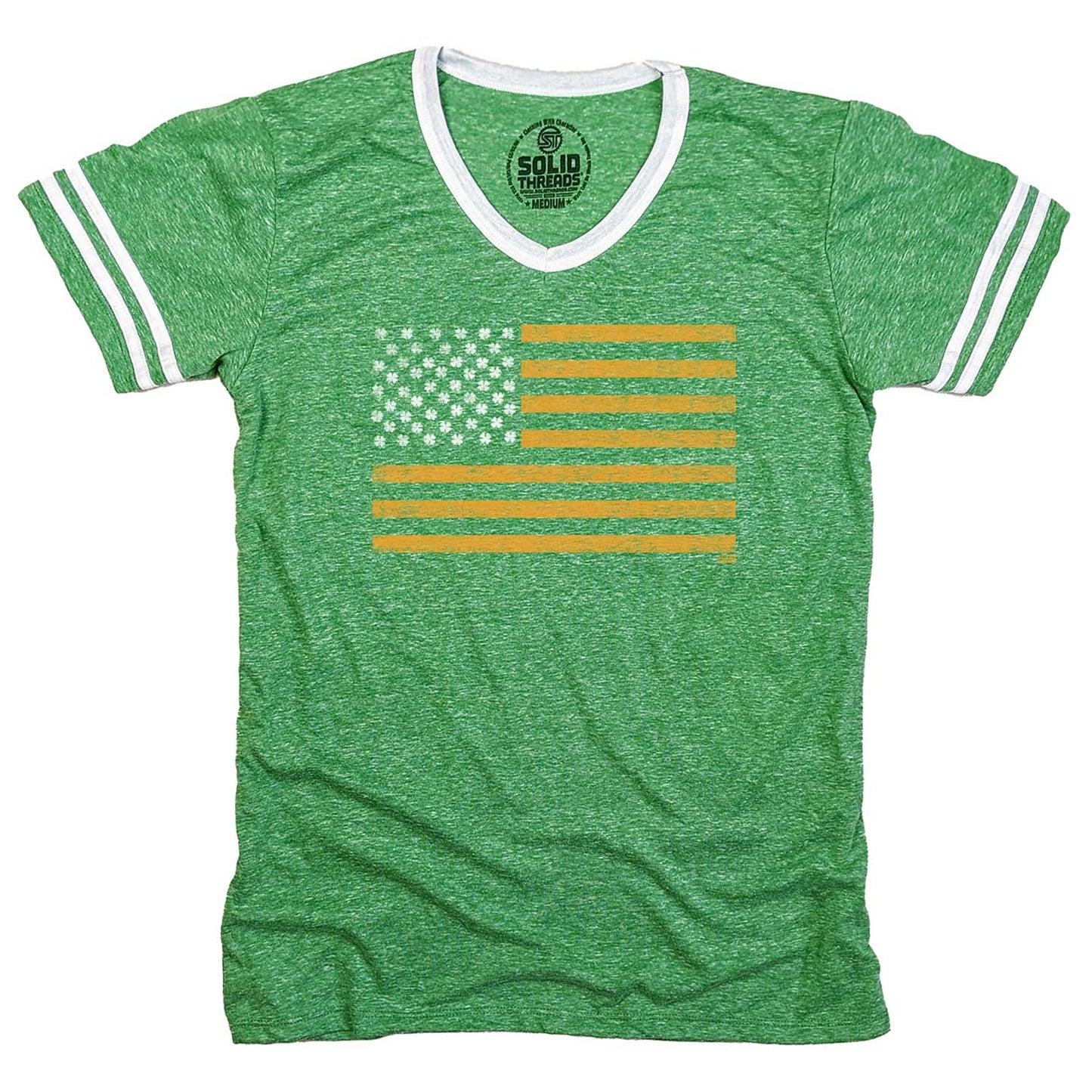 Irish American Ringer V-Neck Tee