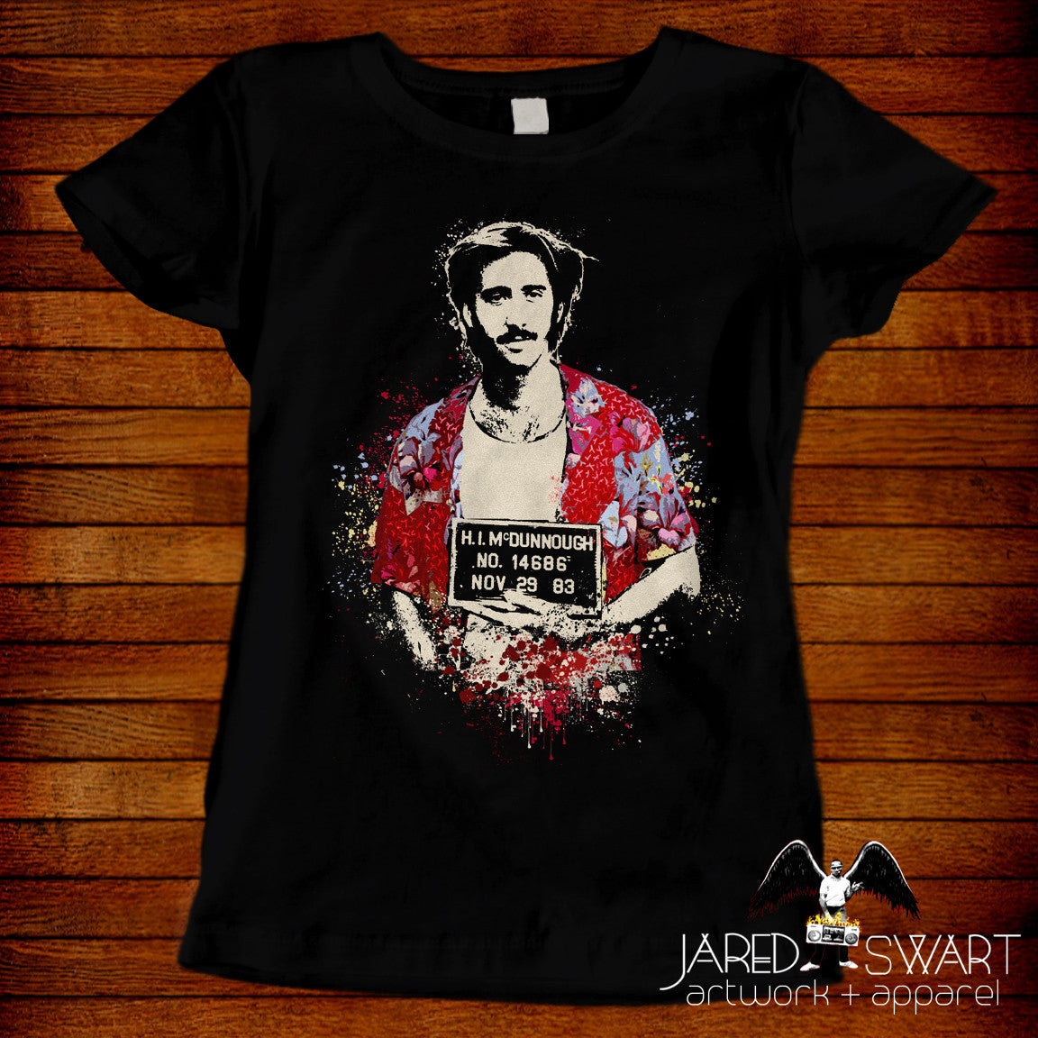 Raising Arizona T-shirt artwork by Jared Swart inspired by 1987 Coen bros movie