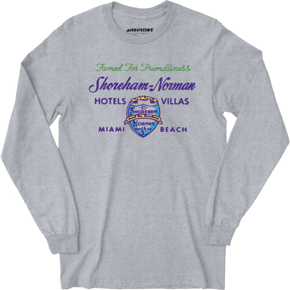 Shoreham Norman Hotels & Villas v2 - Miami, FL - Vintage Hotel - Long Sleeve T-Shirt