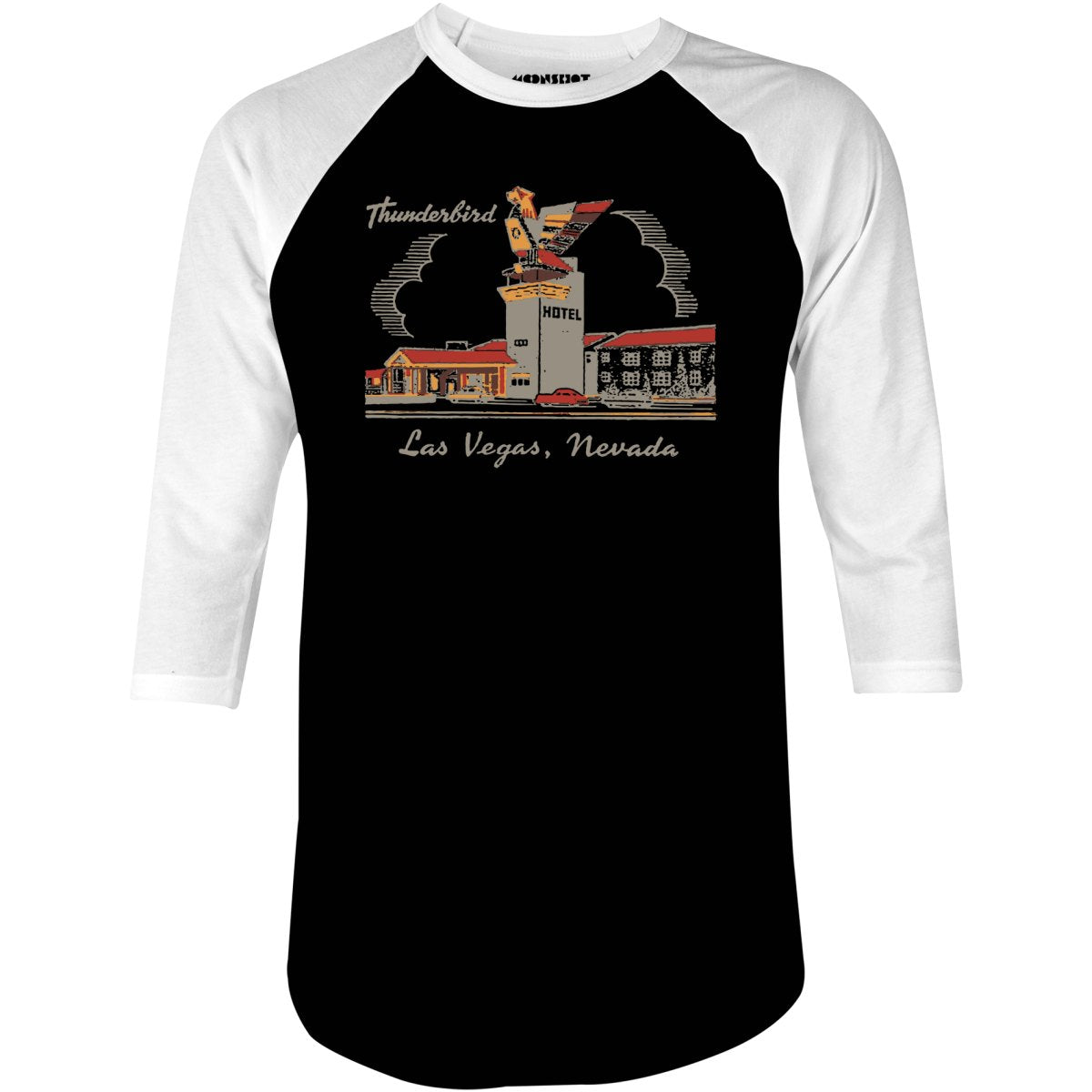 Thunderbird Hotel v2 - Vintage Las Vegas - 3/4 Sleeve Raglan T-Shirt